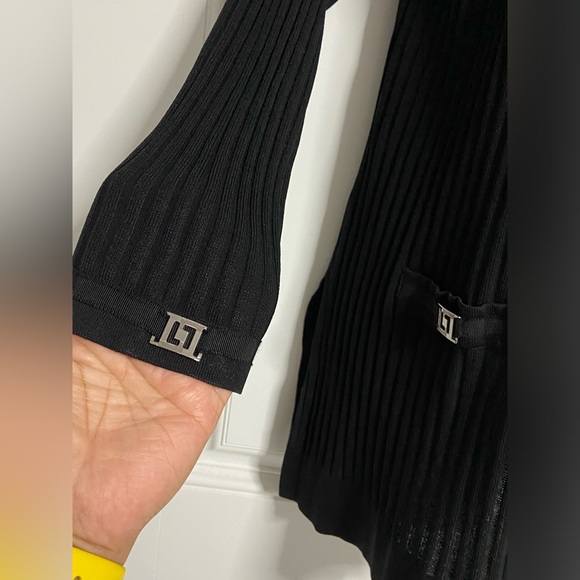 MISOOK Black Ribbed Open Front Cardigan Sweater - Picture 4 of 9